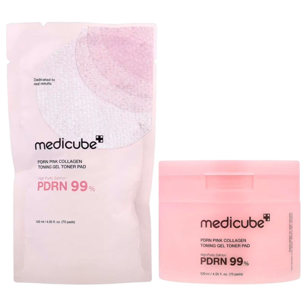 Medicube Salmon PDRN Purity Pink Collagen Toning Gel Toner Pad-1