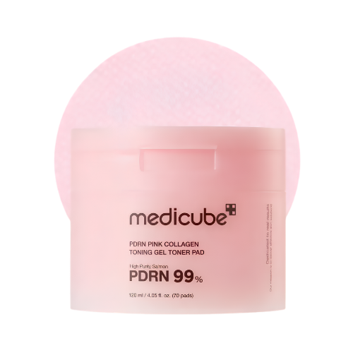 Medicube PDRN Pink Collagen Toning Gel Toner Pad 70 Pads – Pads Tonificantes Reafirmantes con PDRN y Colágeno-0