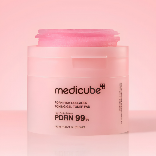 Medicube PDRN Pink Collagen Toning Gel Toner Pad 70 Pads – Pads Tonificantes Reafirmantes con PDRN y Colágeno-2